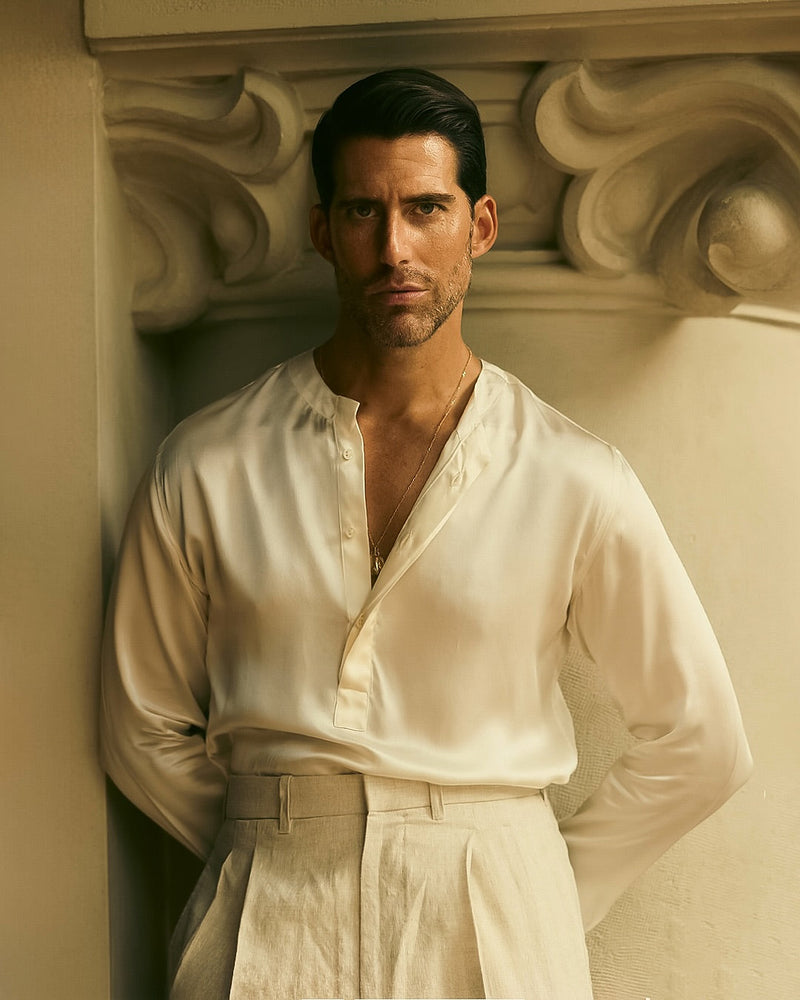 High Waisted Pants in Linen Suiting Muslin