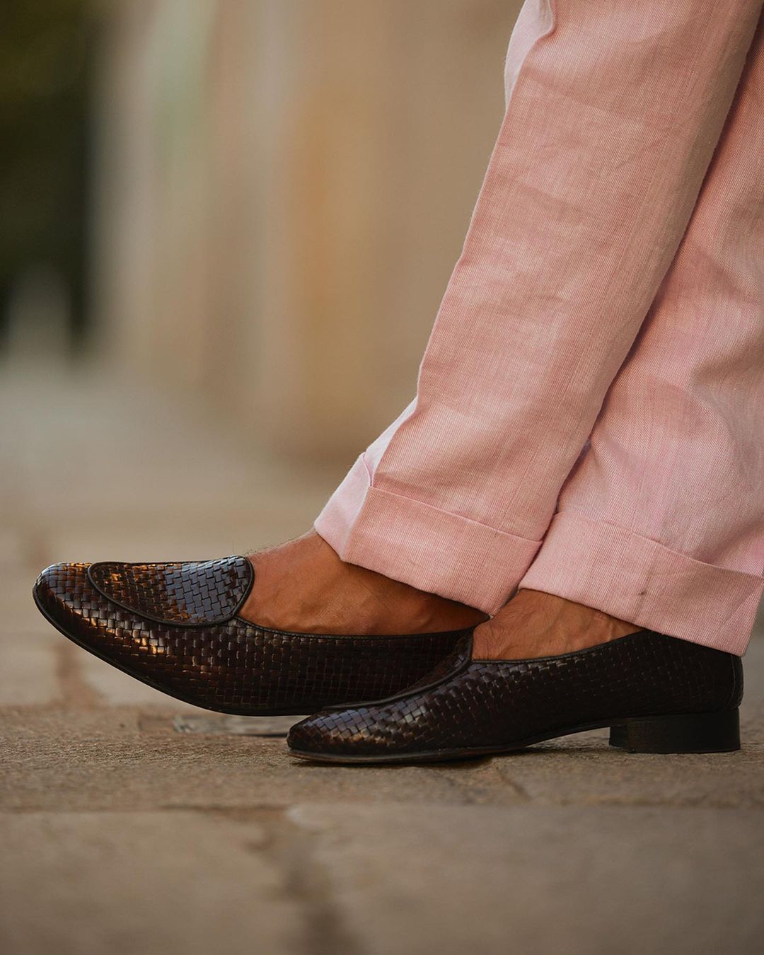 Gurkha Pants in Brisbane Linen Cotton Pink Twill