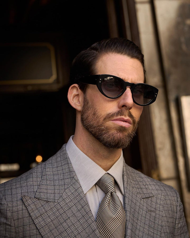 Drapers Anzug mit Glencheck-Muster, schwarz-weiß