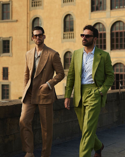 Farngrüne Leinenjacke