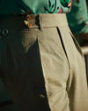 Toile de coton et lin plissée vert pâle