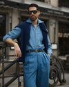 Chambray-Hemd aus verwaschenem Hanf-Baumwollstoff
