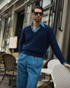 Chambray-Hemd aus verwaschenem Hanf-Baumwollstoff