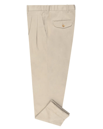 Weiche, cremefarbene Baumwoll-Twill-Hose