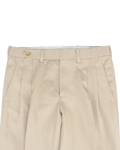 Weiche, cremefarbene Baumwoll-Twill-Hose
