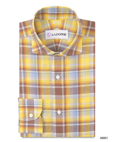 Sommer Hellgelb Braun Madras Karos