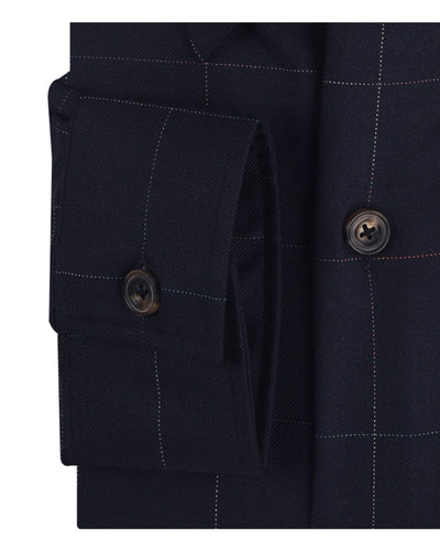 Chemise en sergé à carreaux bleu marine Dugdale