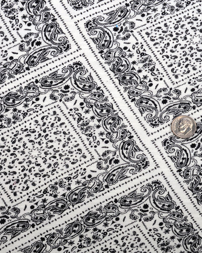 Diamond Paisley Print On White T-shirt