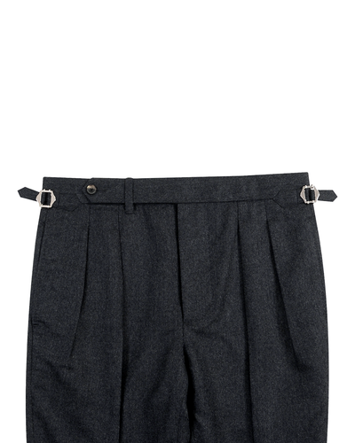 Vitale Barberis Canonico - Mittelgraue Flanellhose mit hoher Taille