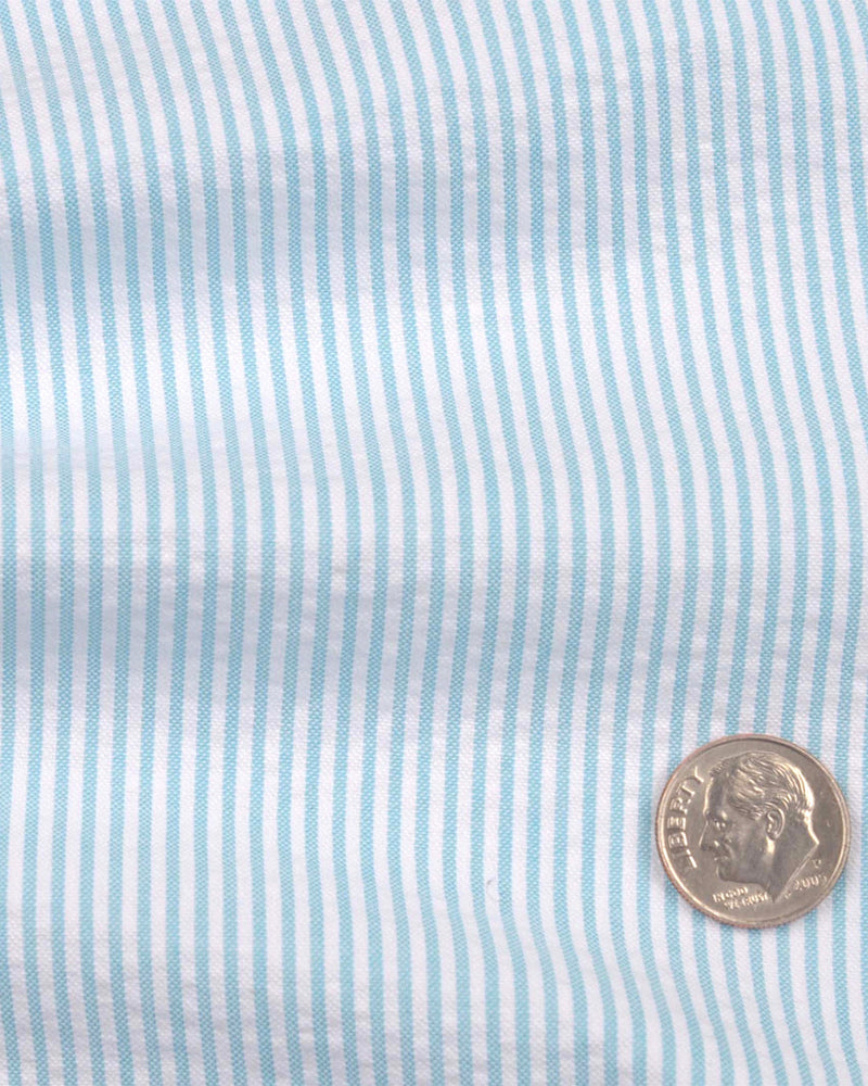 Alaskan Blue Dress Stripes Seersucker