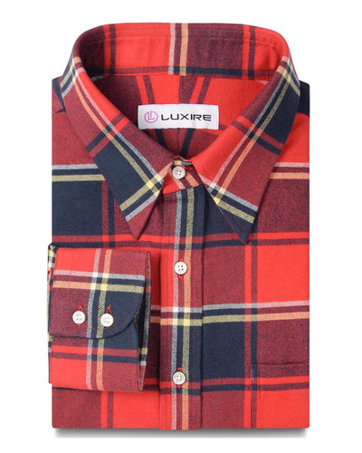 Rotes Marine-Tartan-Flanellhemd