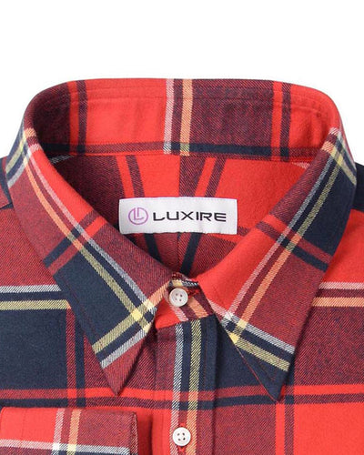 Rotes Marine-Tartan-Flanellhemd