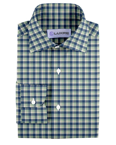 Blauer grüner Tartan-Plaid auf Weiß