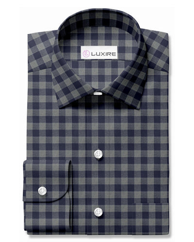 Chemise de travail en flanelle grise à carreaux Navy Shepherd