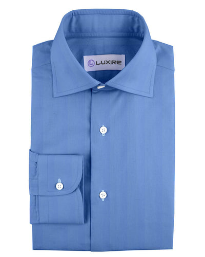 Chemise habillée en satin bleu