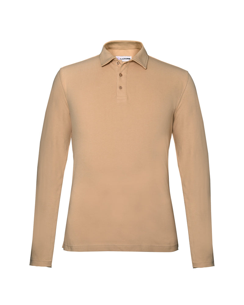 EZS Aria Beige Langarm-Polo