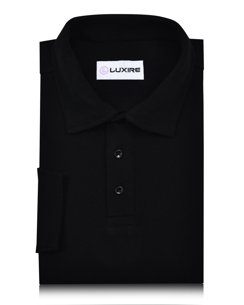 EZS Aria Schwarzes Langarm-Polohemd