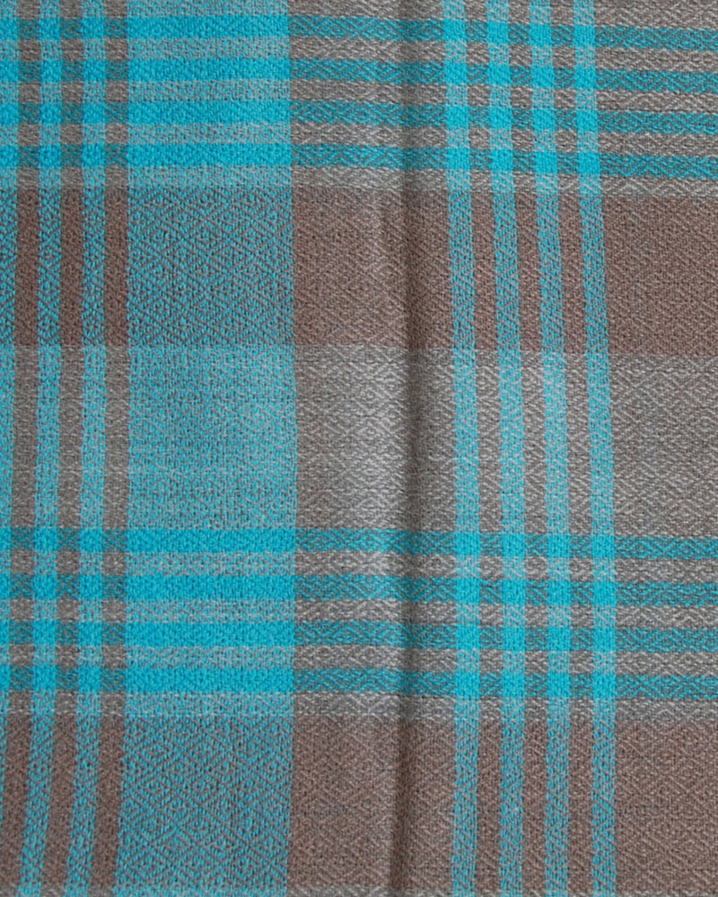 Schal aus reinem Kaschmir – Blau-grau kariert