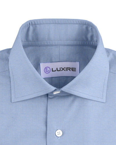 Carlo Riva : Lin-Coton : Chambray bleu ciel chiné