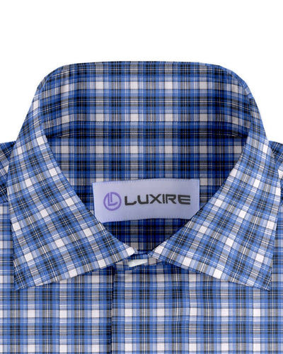 Blau Schwarz Weiß Madras Karos