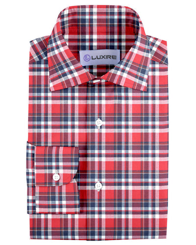 Leuchtend rote blaue Madras-Karos