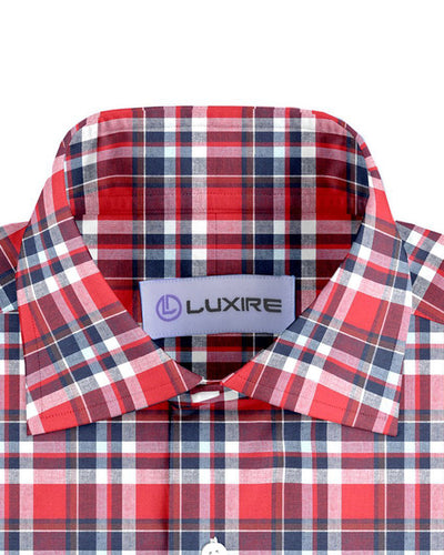 Leuchtend rote blaue Madras-Karos