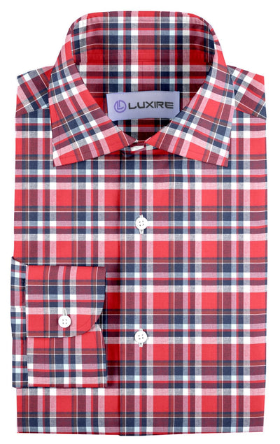 Leuchtend rote blaue Madras-Karos