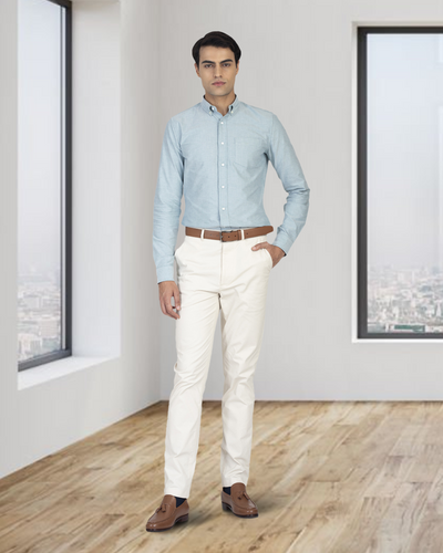 EZS Genoa Chinohose, Elfenbein/Creme