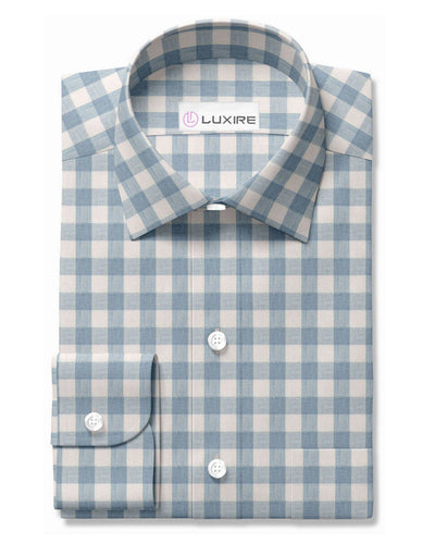 Gewaschener Indigo-Creme-Gingham
