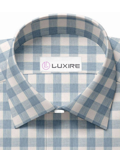 Gewaschener Indigo-Creme-Gingham