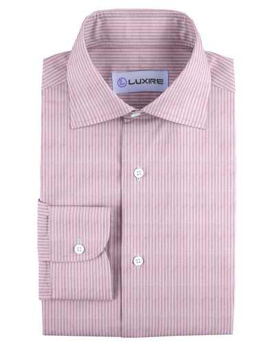 Sommerhemd in Pink White Pin Stripes Seersucker