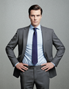 Grey Wool Pinstripes Suit