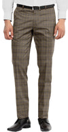 Dugdale Beige Brown Check With Gold Overcheck