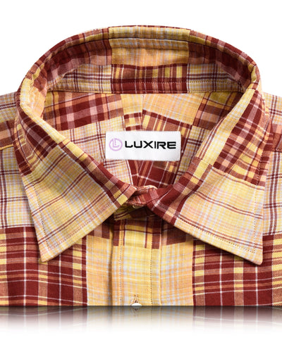 Été doux et lumineux : Écusson Madras rouge et jaune