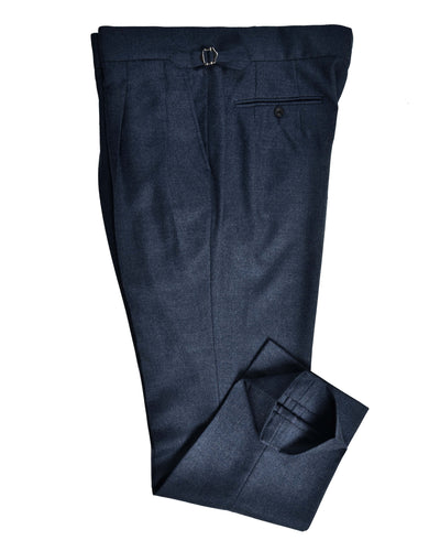 Pantalon habillé en flanelle de laine bleu marine Dugdale