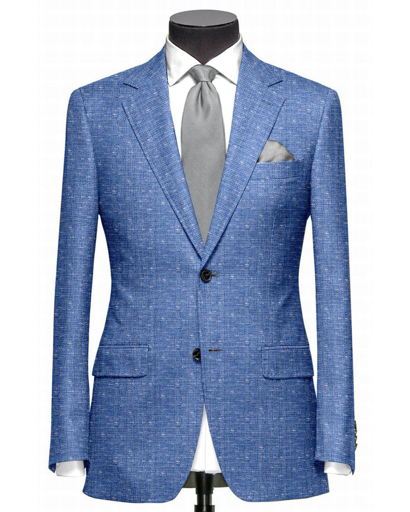 Veste Ethomas Slubby bleu et blanc