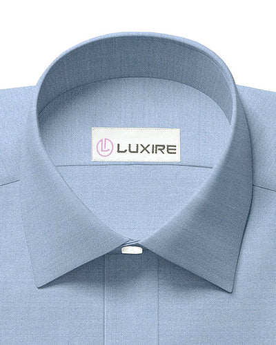 Chemise en laine bleu clair Ethomas