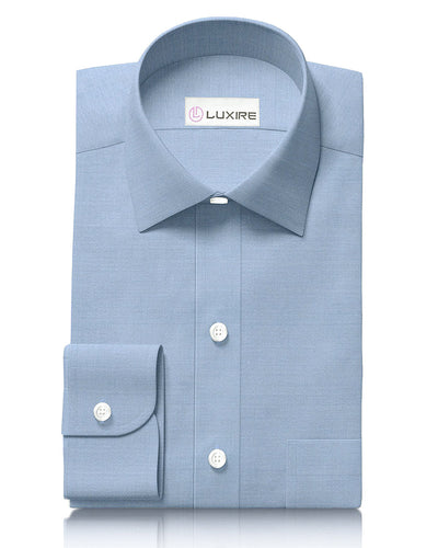 Chemise en laine bleu clair Ethomas