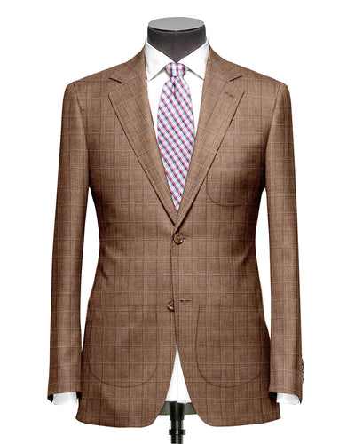 Ethomas Burn Orange Tattersal karierte Jacke