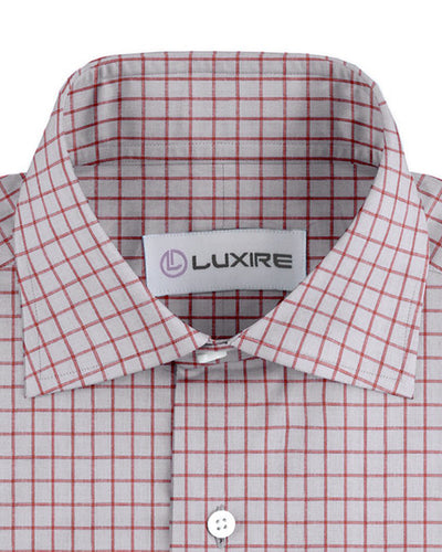 Lin : carreaux à motifs rouges