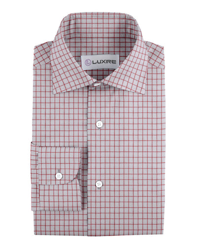 Lin : carreaux à motifs rouges