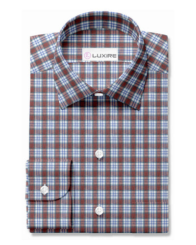 Lin : Madras bleu, rouge, blanc, Tattersall