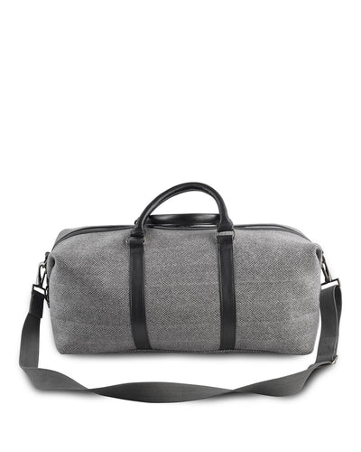 Reisetasche mit Lederbesatz