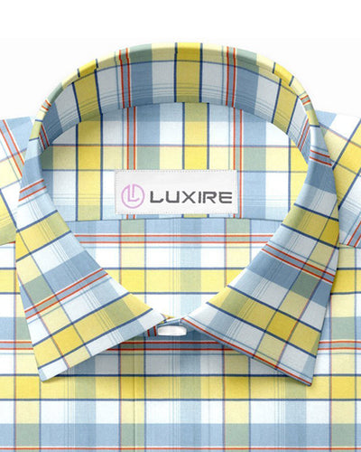 Weiß, Gelb, Grau, Oxford-Karos