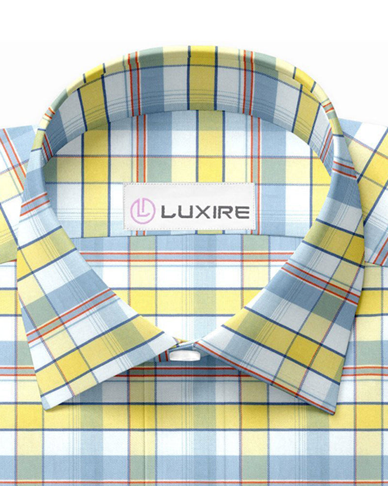 White Yellow Grey Oxford Checks
