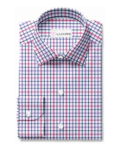 Tattersall rouge rose marine ombre