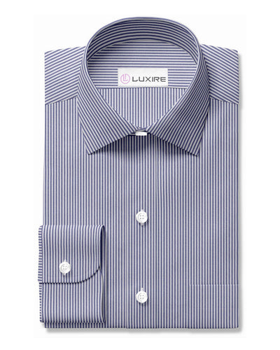 Business-Hemd Weiß mit blauen Kleiderstreifen