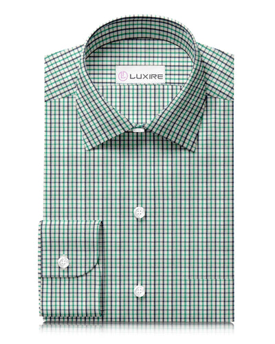 Grün Schwarz Tattersall Weicher Twill
