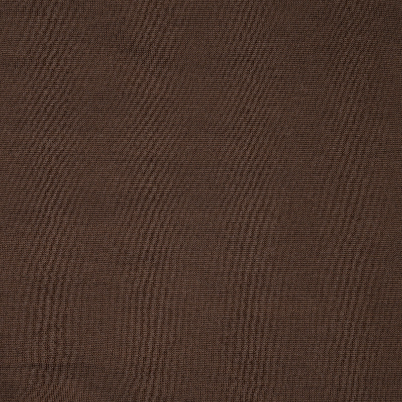 EZS Merino Wool Brown Long Sleeve Polo