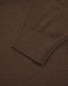 EZS Merino Wool Brown Long Sleeve Polo